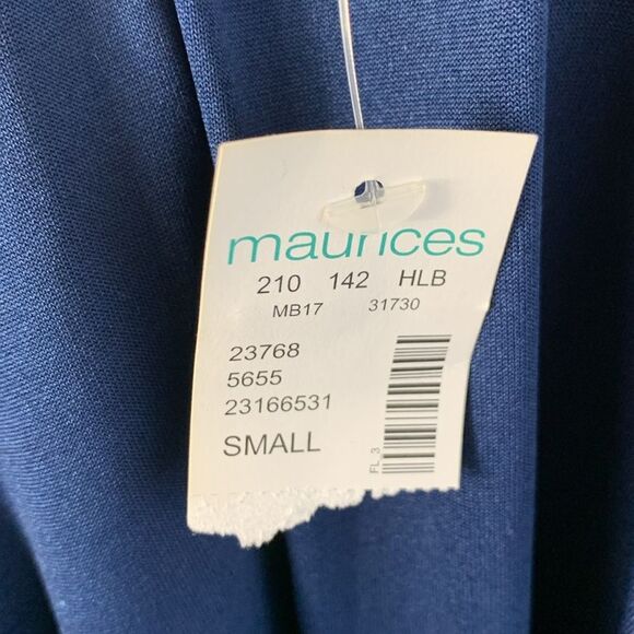 NWT Maurice’s Blue Crushed Velvet Flutter Sleeve Faux Wrap Dress Sz S - Picture 7 of 9